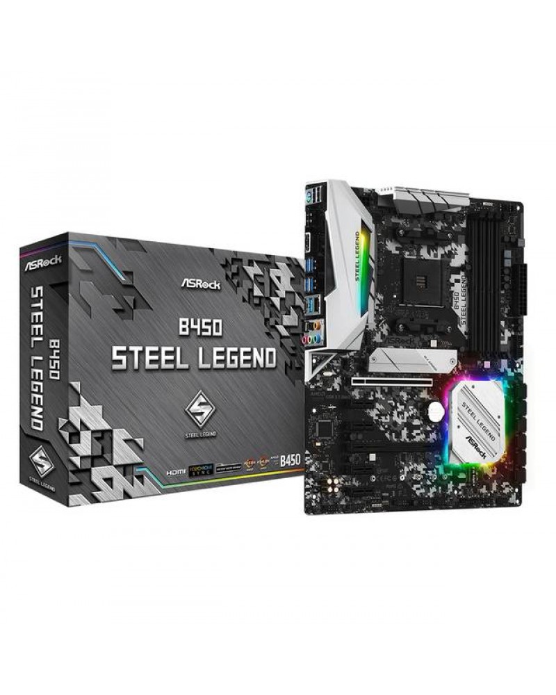 ASRock B450 STEEL LEGEND AM4/ AMD Promontory B450/ DDR4/ 4xCrsFX